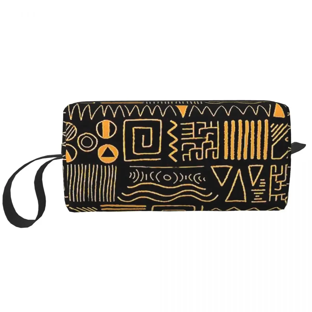 African Bogolan Mudcloth Pattern Makeup Bag Cosmetic Storage Dopp Kit Toiletry Cosmetic Bag for Women Beauty Travel Pencil Case