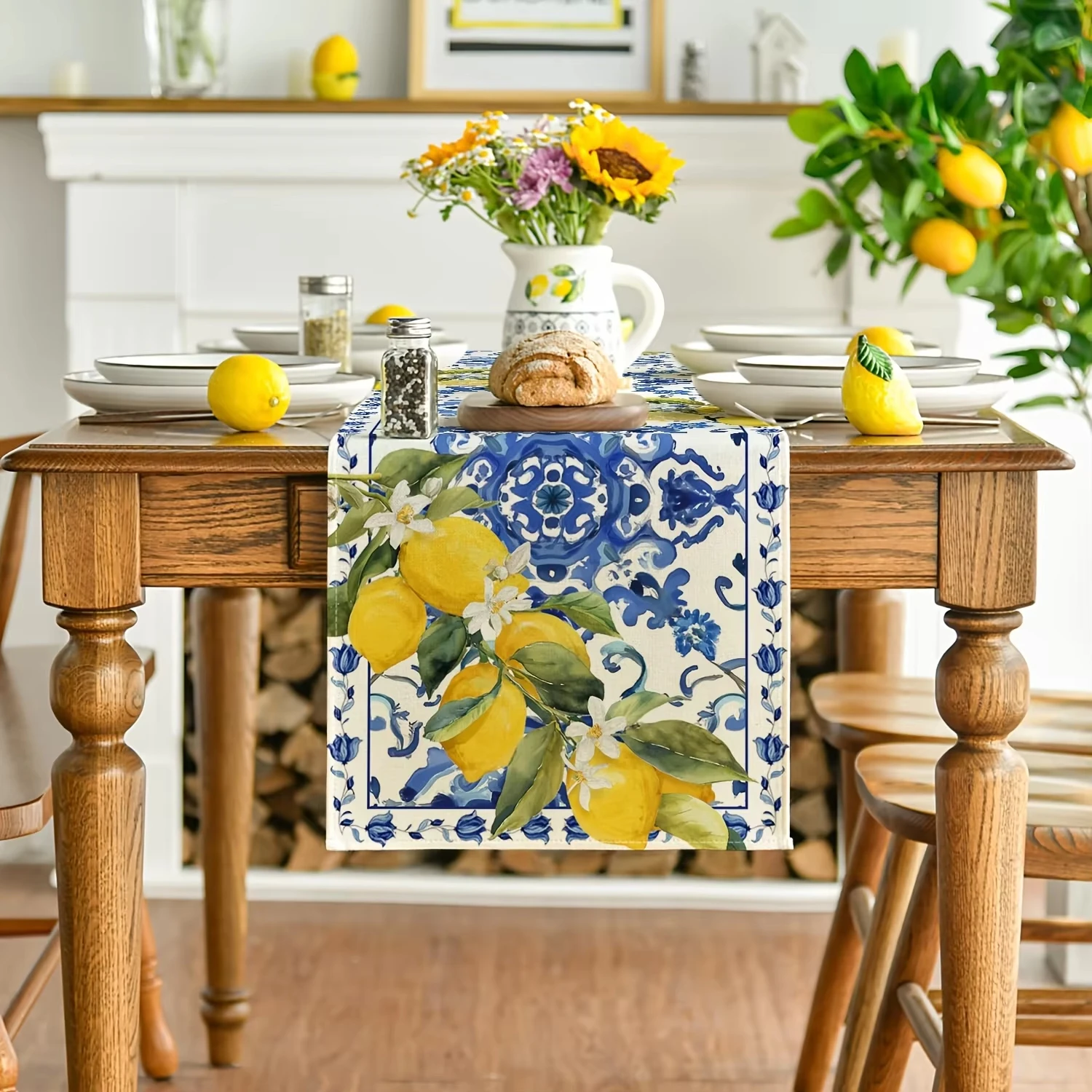 مفرش طاولة مطبوع بتصميم الليمو - مراجعة Interior Design Years وسعره