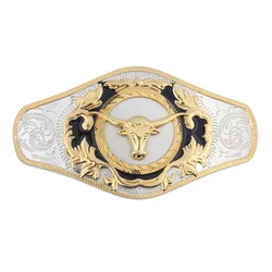Super Big Mens Belt Buckle Head  Golden Horse Cow Waistband DIY Handmade Smooth Components 3D ALLOY Decorative METAL