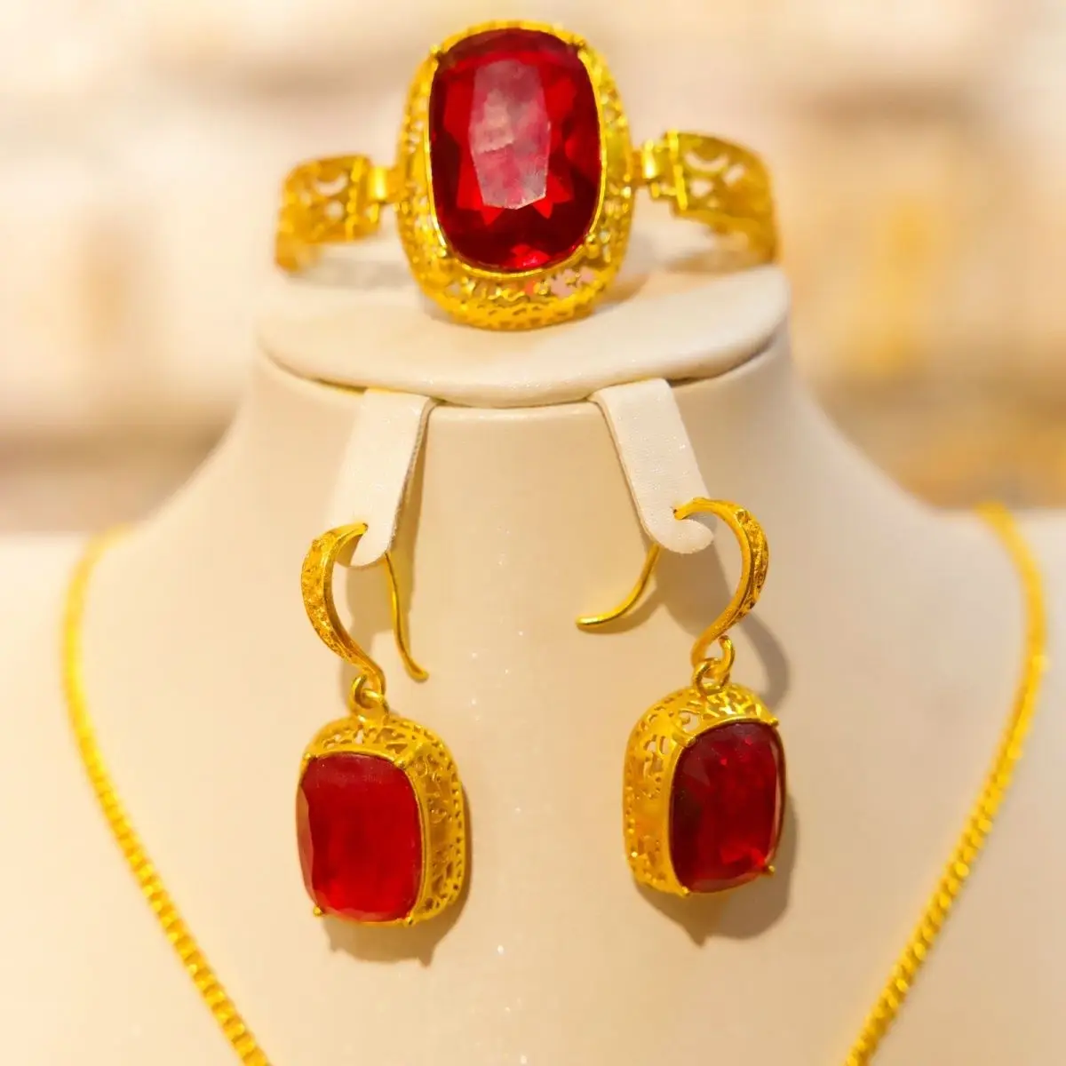 New Dubai 24K Gold Plated Necklace Earrings Bracelets High end Wedding Jewelry Set A Holiday Gift for Women YY10836
