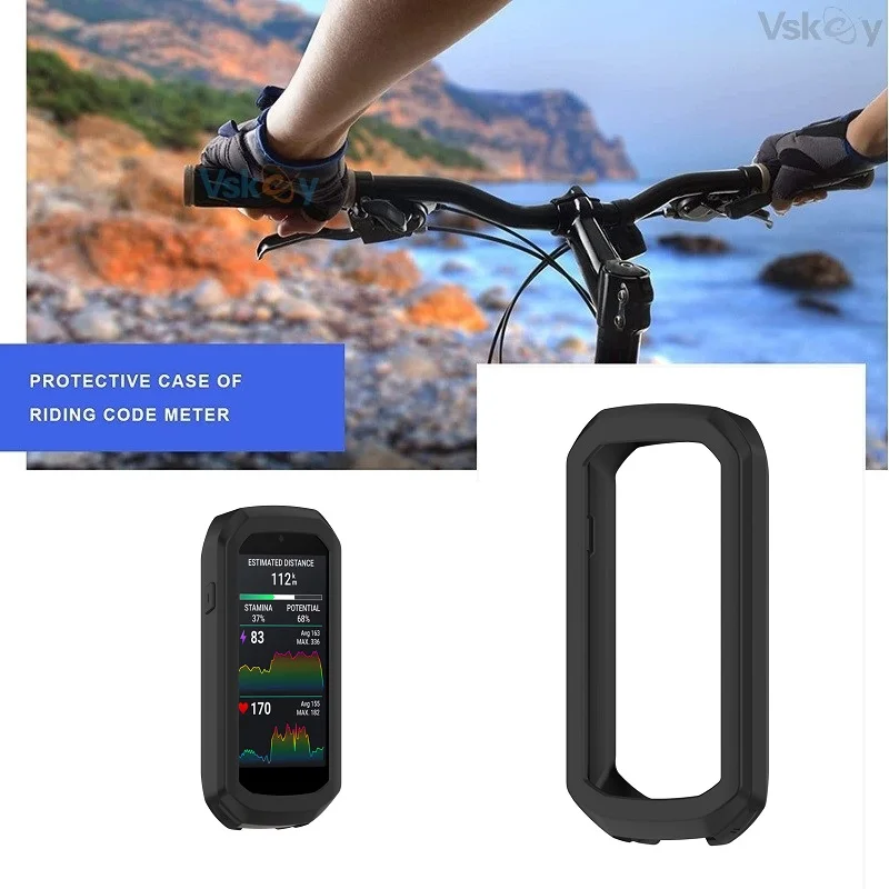 الغطاء الواقي ل Garmin Edge 1050 دراجة ركوب الدراجات GPS إطار حماية المضادة للتصادم المضادة للانزلاق غطاء من السيليكون