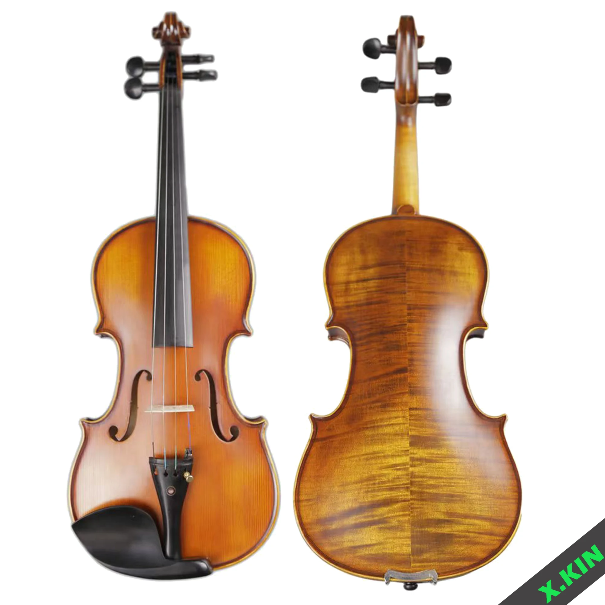 

Matte Finish Handmade Violin, 4/4 Violin with Brazilian Wood Bow