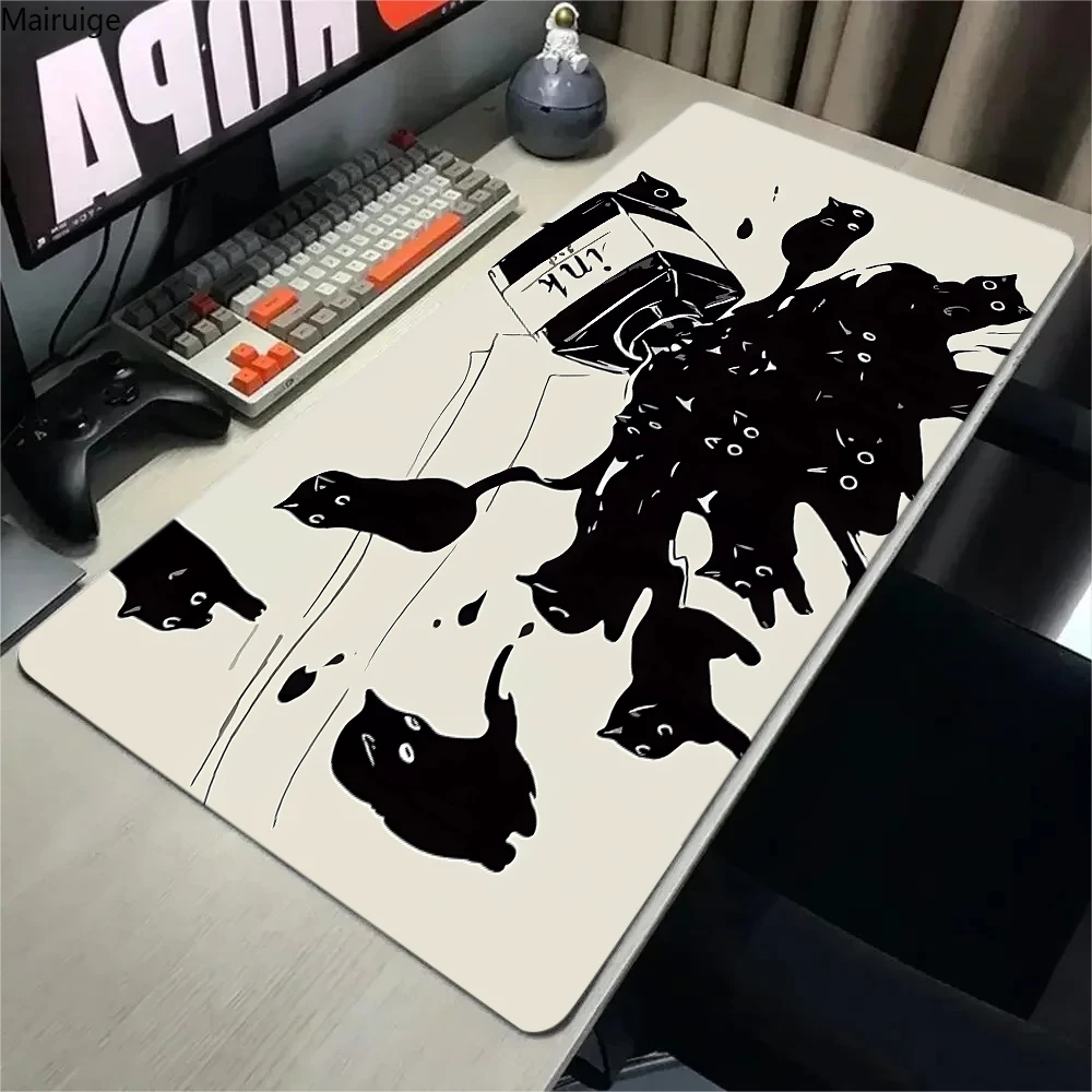 Anime Mouse Pad Cute Cat Large Gamer Mousepad Keyboard Mat Mouse Mats Anti-wrinkle anti-slip Rubber Desk Pad Design Desk Rug