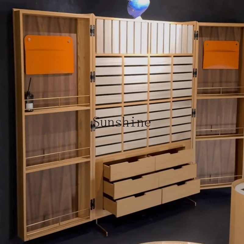 

High-end tea cabinet New Chinese-style Duobao Pavilion tea set storage Simple and modern