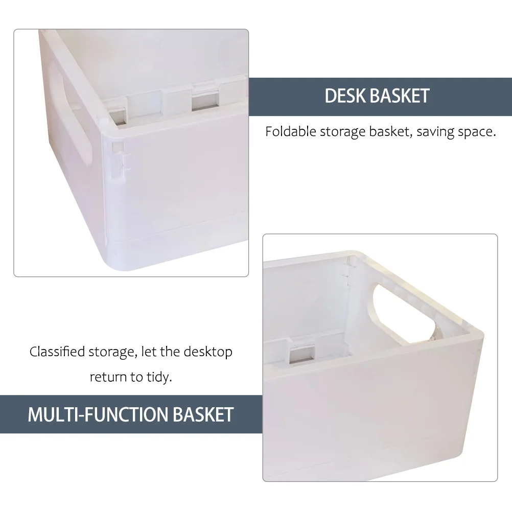 

Book Storage Basket Plastic Foldable Multi-Function Sundries Holder Desktop Organizer Tabletop Storage