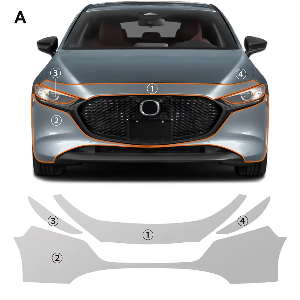 Pre-cut PPF For Mazda 3 Hatchback 2019-2026 TPU Anti-scratch Paint Protection Film Car Body Clear Bra Resistant Invisible Cover