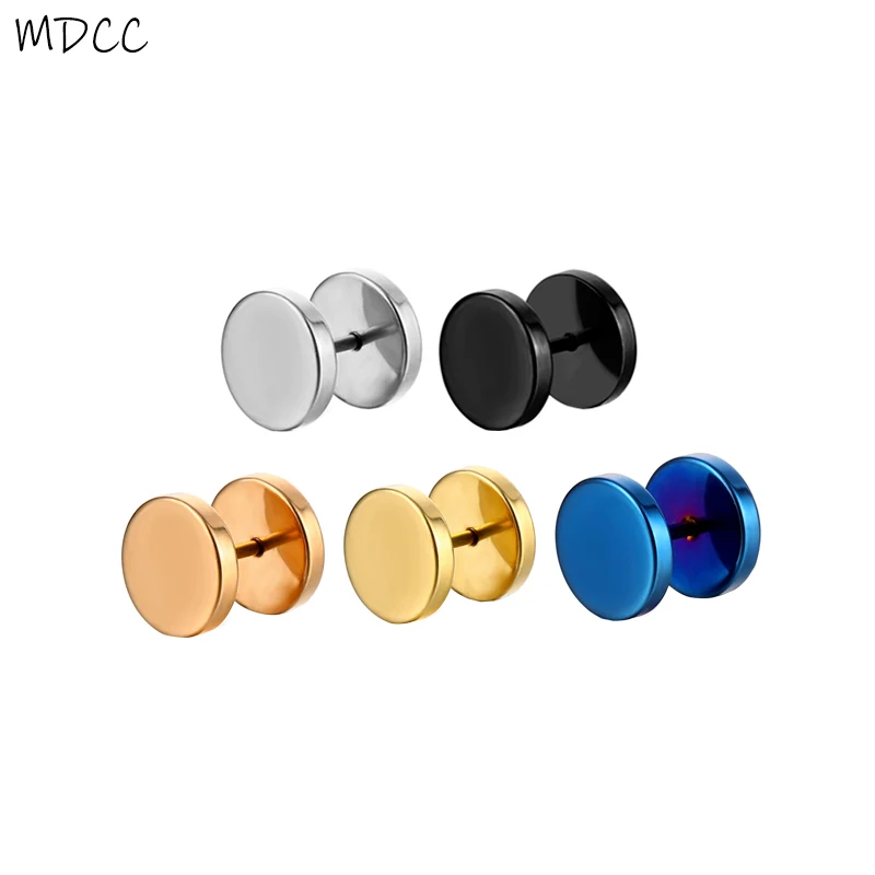 3/4/5/6/7/8/10MM Dia Barbell Studs Earrings For Women Men Solid Color 316L Stainless Steel Screw Back Pierced Studs Jewelry Gift