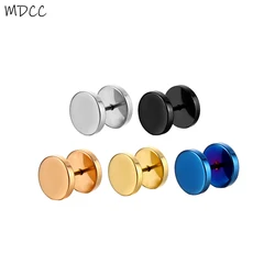 3/4/5/6/7/8/10MM Dia Barbell Studs Earrings For Women Men Solid Color 316L Stainless Steel Screw Back Pierced Studs Jewelry Gift