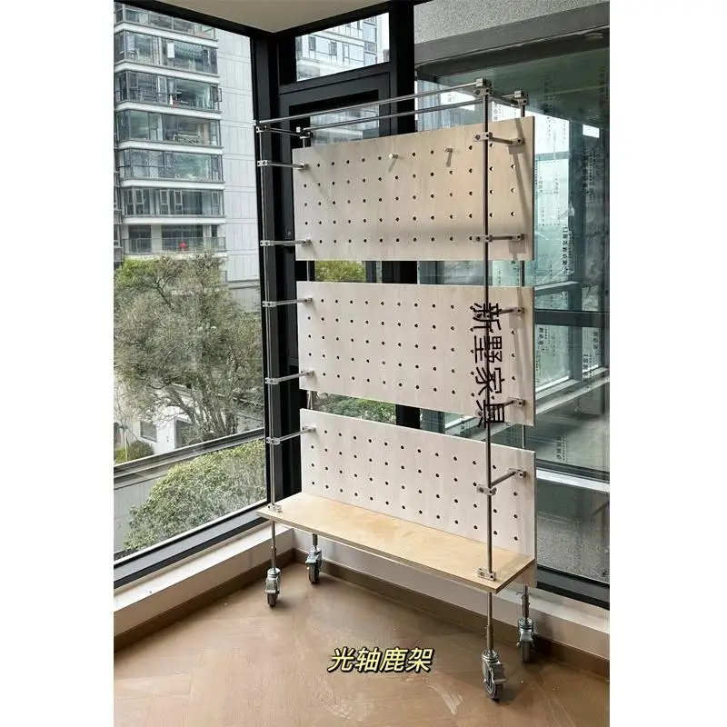 The entrance can be moved, the perforated board,  metal decorative hanging board,  display stand is used for home use