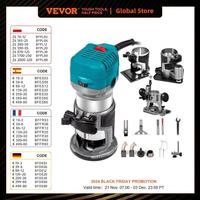 VEVOR Wood Router Wood Trimmer Machine Electric Hand Trimmer 30000RPM Power Carpentry Tool Woodworking Trimming Grooving Carving