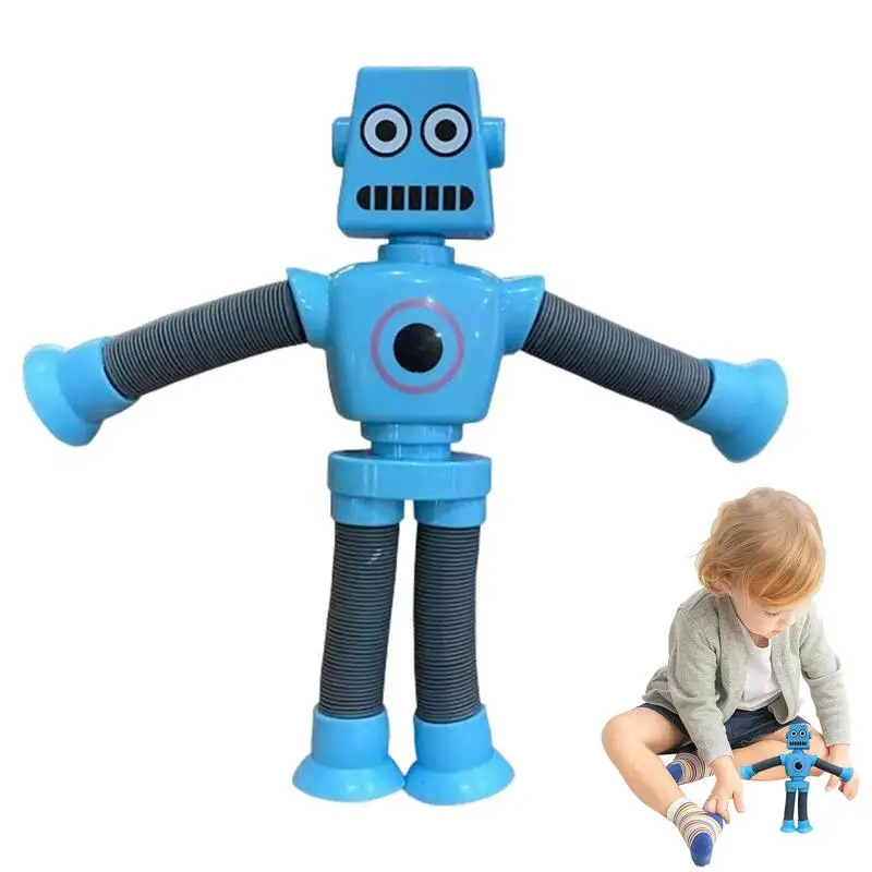 

Telescopic Suction Cup Robots Toy Robots Shape Changing Pulling Arms Leggs Educational Toys Robot Toys LED Light Collectable