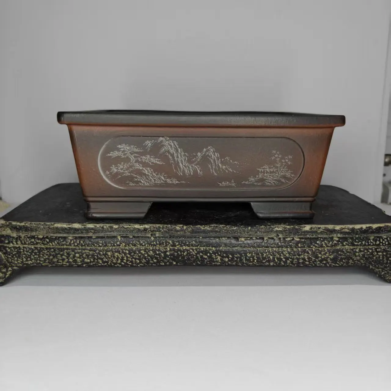 New Popular Hand Craved Yixing Purple Clay Bonsai Pot