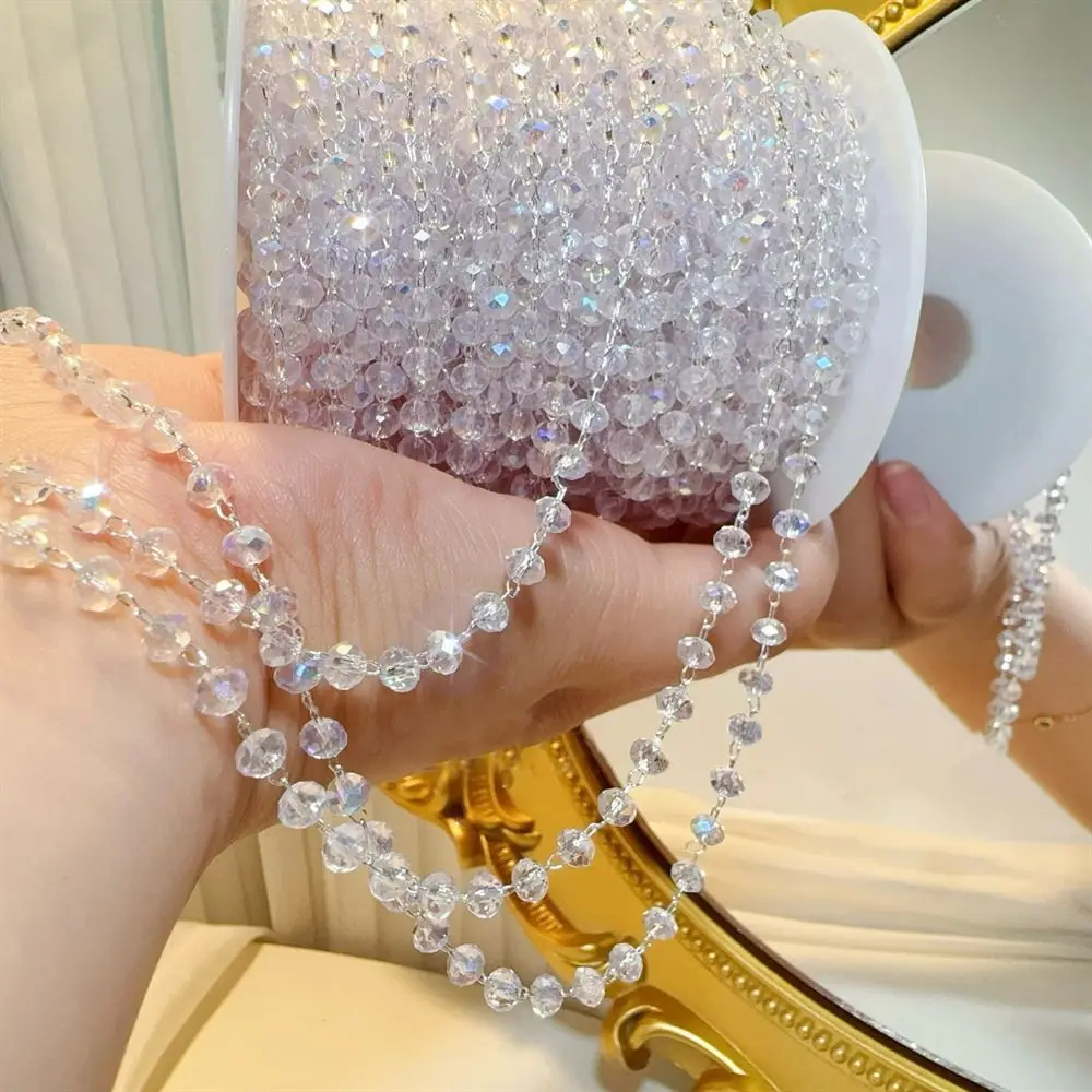 New 0.5M1M AB Color Glass Crystal Bead Copper Chains Ancient Style for Women Necklace Bracelet DIY Jewelry Making Accessories