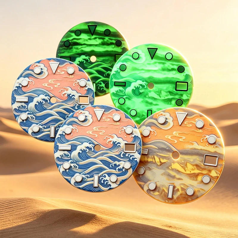 28.5mm Super Luminous Men's Watch Dial For Japan NH35 NH36 Fit SKX007 SKX009 6105 SRPD Tuna Monster Turtle Watch Case DIY Gift