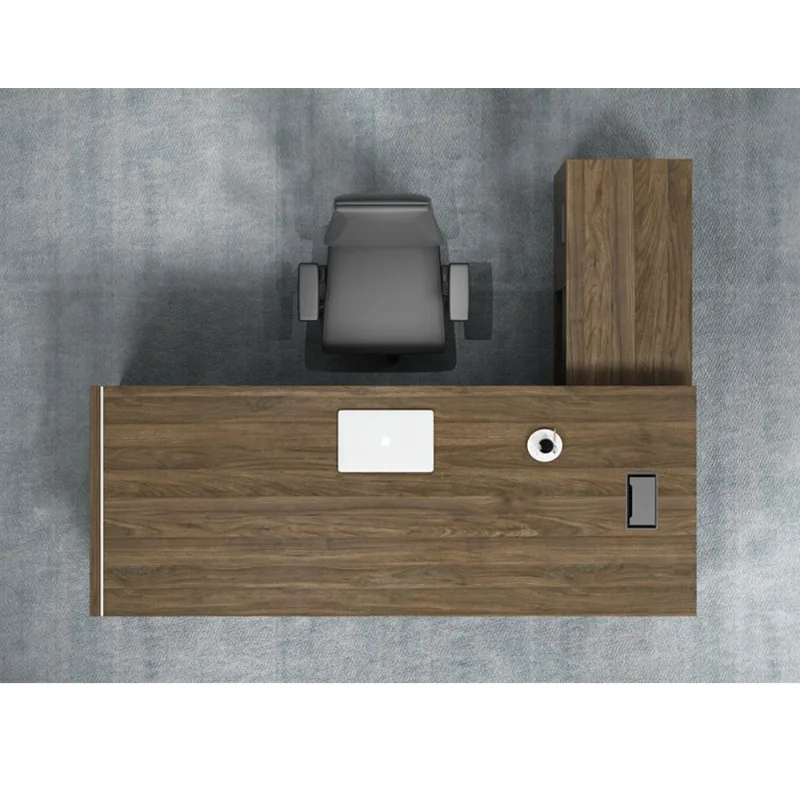 Wholesale Wooden Executive Office Desk Luxury CEO Table with Chair Cabinet Custom One-stop Solution Modern High Quality Factory