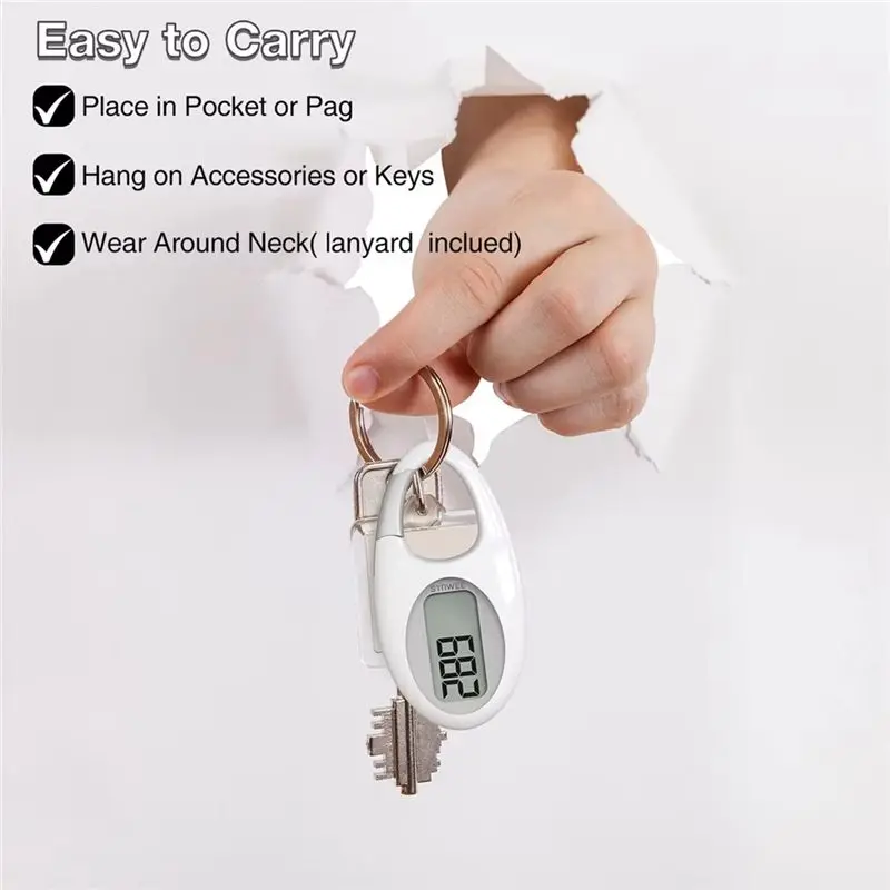A89E-Portable Step Counter Walking Step Counter Digital Pedometer For Walking Steps And Miles Or Walking With Distance Black