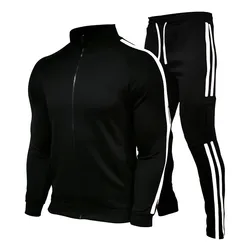 Ensemble d'entraînement à col montant à fermeture éclair, chemise et pantalon de sport pour hommes, ensemble de 2 pièces, vêtements de course et de fitness, nouvelle collection 2024