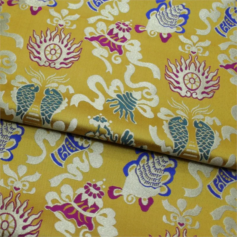 Estilo chinês e decoração de salão budista almofadas artesanais almofadas jacquard tecido de brocado de seda