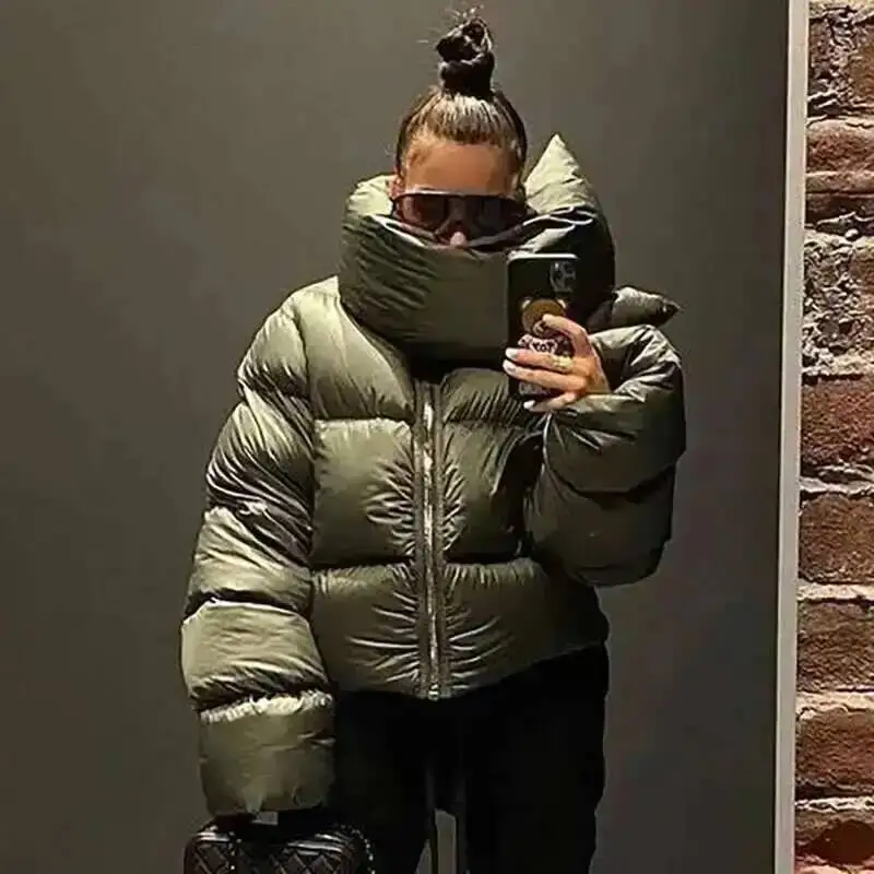 HKSH Autumn Winter New Men Tide Cotton Padded Jacket Scarf Collar Thick Long Sleeve Zipper Bread Chic Trendy RO Style Coat H2840
