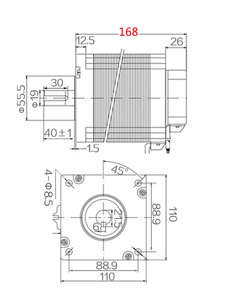 Qiwo BLDC Motor 220V 3000rpm 1.5KW 1500W 4.8N.M 110mm 3 Phase Brushless Motor High Speed Low Noise Hall  Motor With Driver