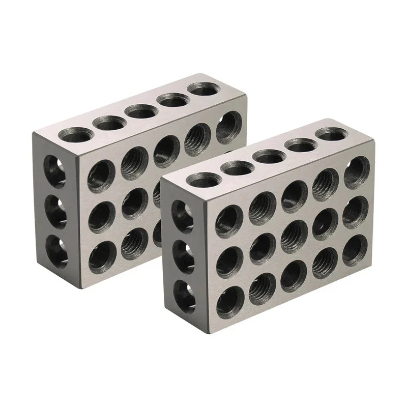 1set 23 holes Precision 25-50-75mm Blocks parallel clamping block set, steel block 23 Holes 1-2-3