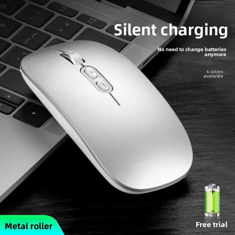 M103 ماوس كتم الصوت ثنائي الوضع بتقنية البلوتوث، ماوس ألعاب مكتبي، شحن لاسلكي