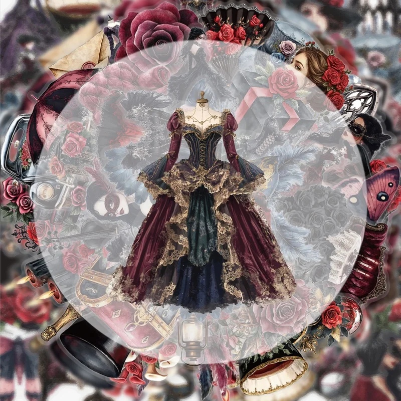 50 transparente Graffiti-Aufkleber, Maskenball im dunklen Stil, lebendige Aufkleber, verschiedene Stile ohne Duplizieren, geeignet für Wasserflaschen, Laptops, Koffer, Skateboards, Gitarren, Partydekorationen