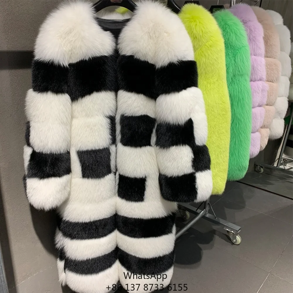 Real Fox Fur Coat Long Ladies Natural Fur Cloth 2023 Winter Warm Fox Jacket Long