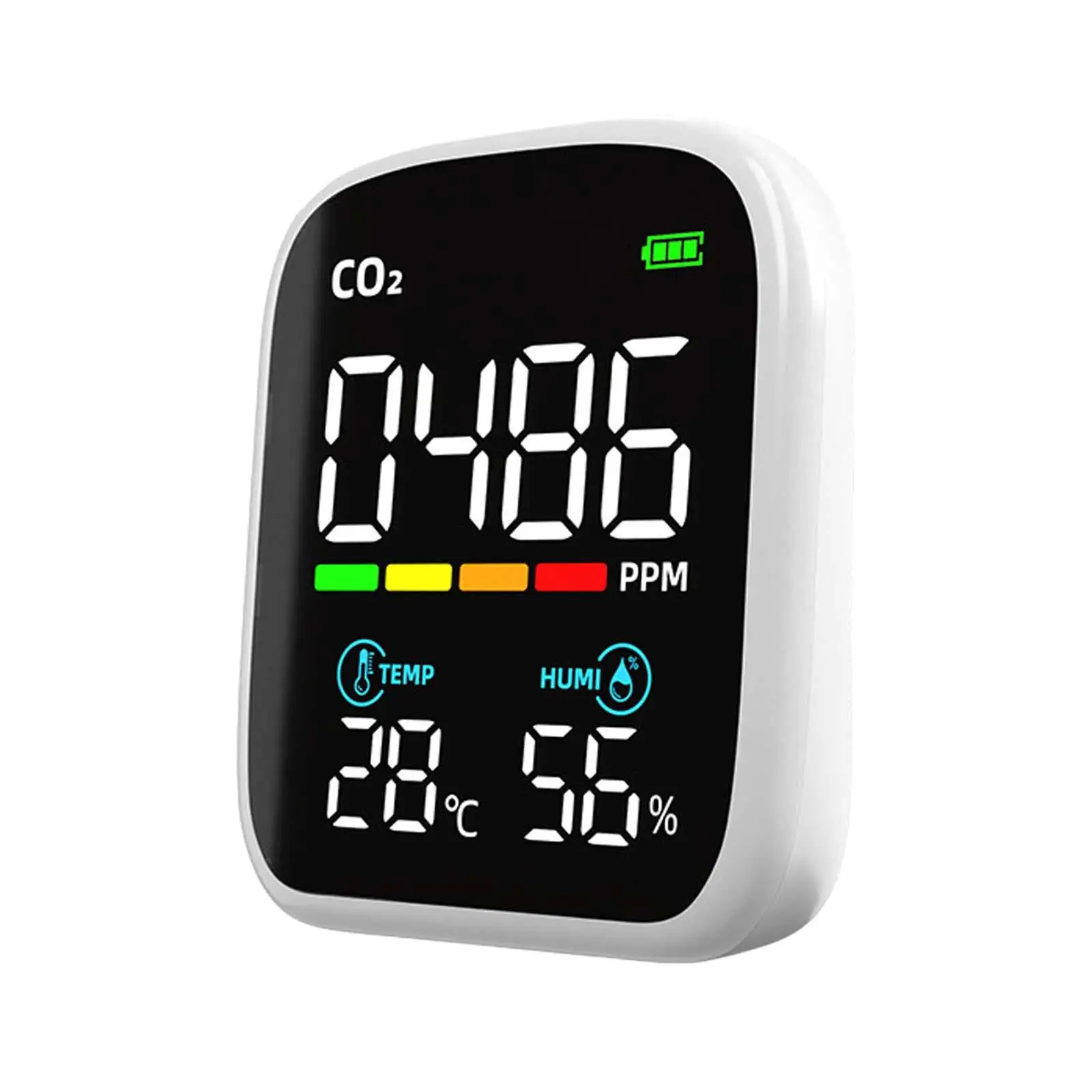 Monitor digital de co2, testador de qualidade do ar, monitor de dióxido de carbono, medidor digital portátil de temperatura e umidade de co2 para academia