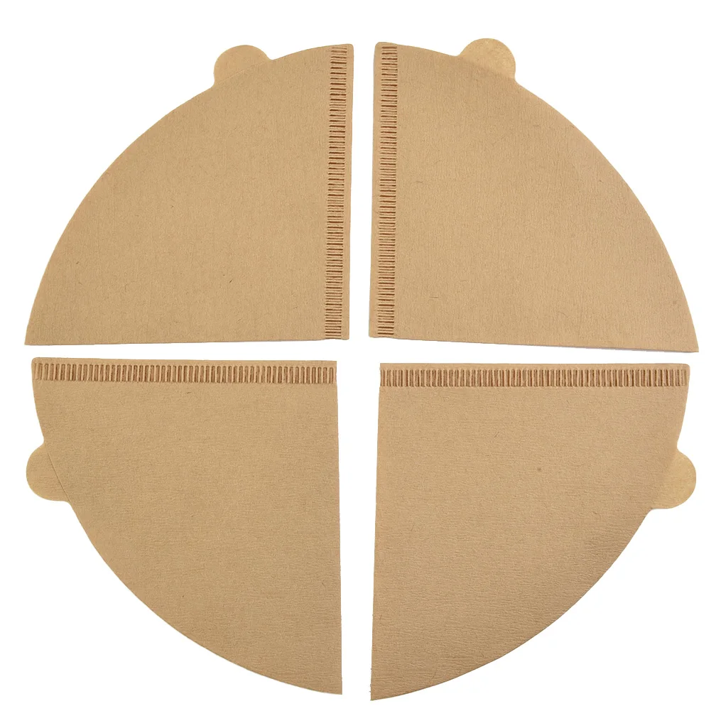 40pcs/set Natural Wood Pulp Coffee Filters Papers Unbleached Brown Replacement For Machine Maker Kitchen Office Tools