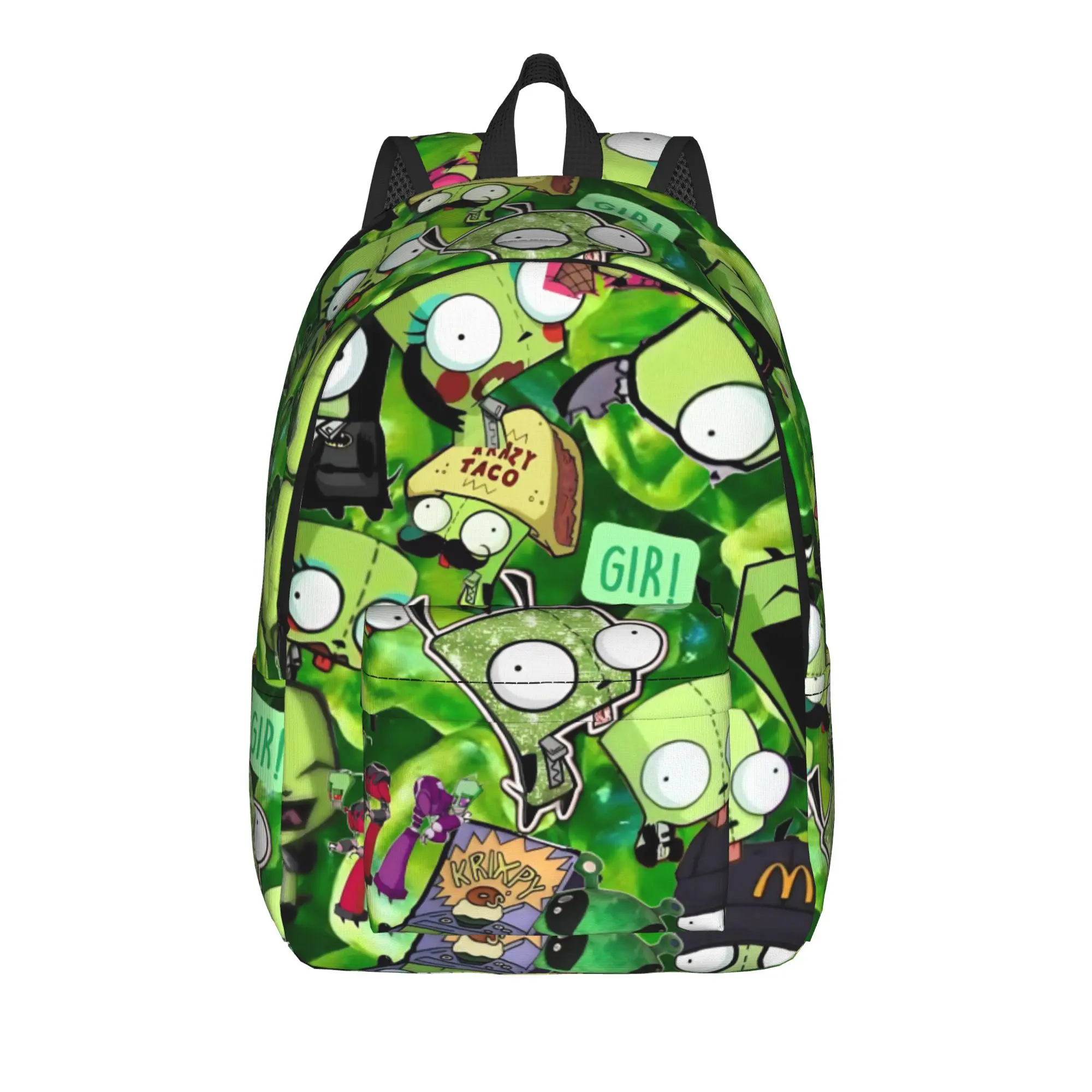 Invader Zim Gir Dib Robot Backpack American Animated Hiking Backpacks Student Modern School Bags High Quality Large Rucksack