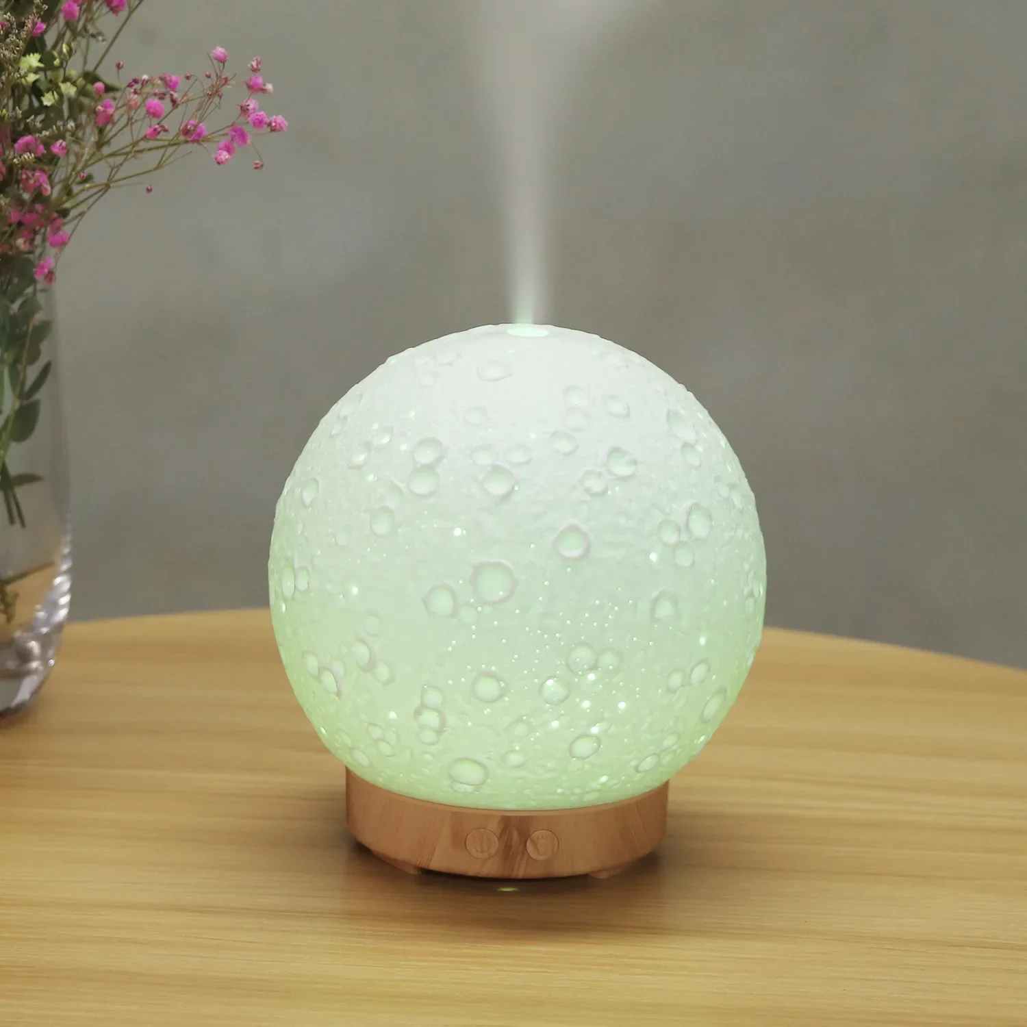 New Ceramic Lunar Aromatherapy Machine USB Humidifier Gift Home Desktop Colorful Night Light Aromatherapy Humidifier