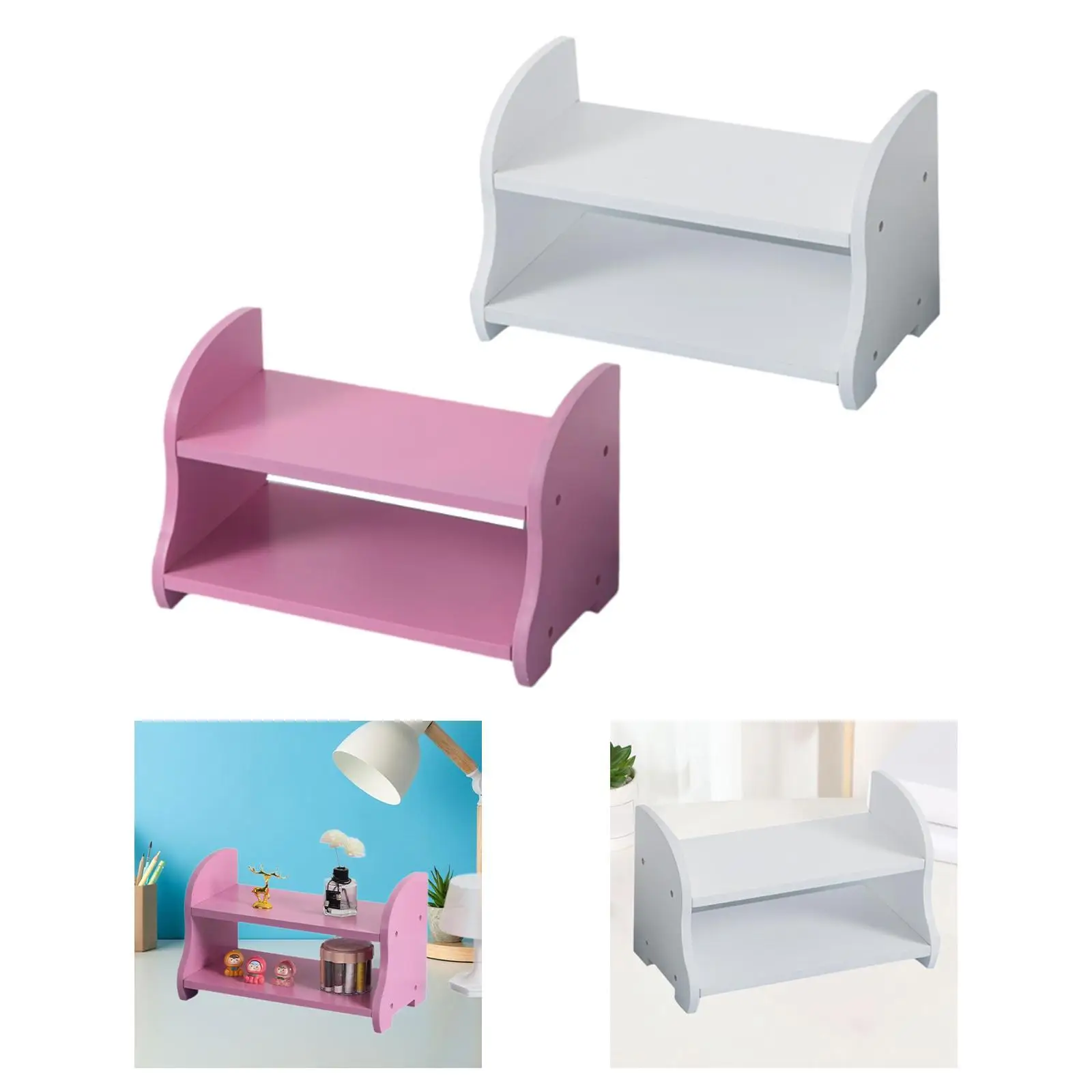 

Double Layer Desktop Storage Rack Organizer for Flower Pot Sundries Kitchen
