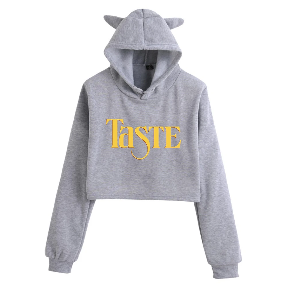 Sabrina Carpenter Taste New Album Cat Ears Long Sleeve Crop Tops Girls Fashion Hoodie