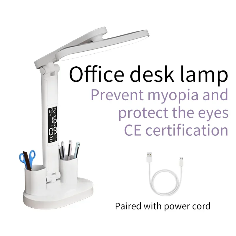 Imagem -03 - Candeeiro de Mesa Led Temperatura Relógio Noturno Ajustável com Três Temperaturas de Cor Adequado para Escritório Cabeceira e Uso de Estudo 3