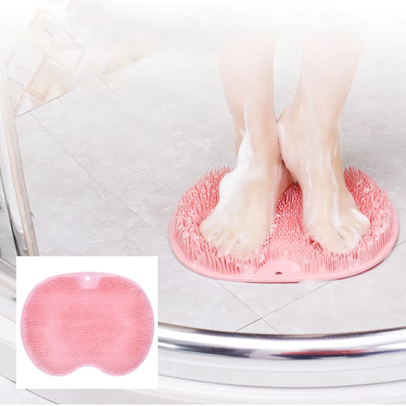 Foot Washing Brush Silicone Bath Foot Massage Pad Mat Shower Massage Bathroom Non-slip Bath Mat Anti Skid Pad for Foot Wash