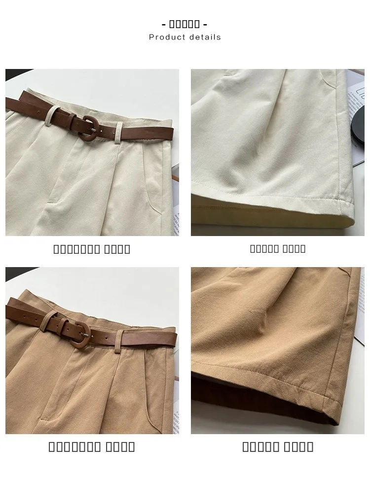 Eleganckie spodnie damskie z wysokim stanem i szerokimi nogawkami, w stylu koreańskim, idealne na lato, do pracy, jednolite, wyszczuplające, o prostym kroju.