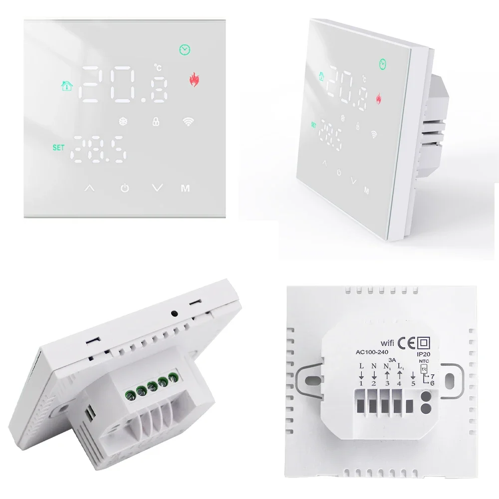 New M3H Tuya Smart WiFi Floor Heating Thermostat 100~240V Programmable White Black Voice Control Backlight Adjustable