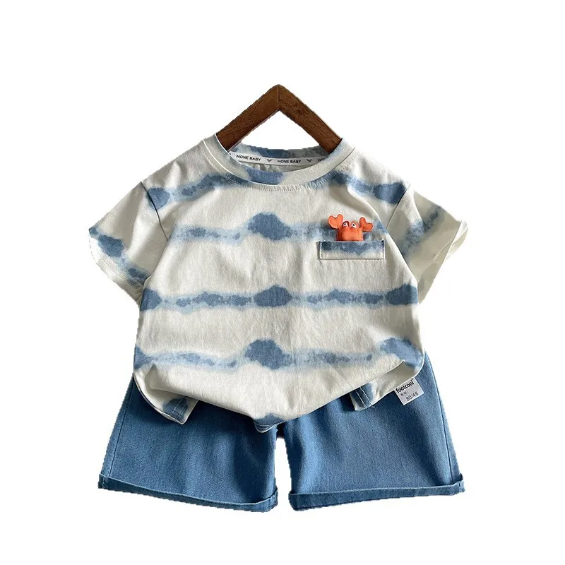 

New Summer Baby Boys Clothes Suit Children Short Sleeved T-Shirt Shorts 2Pcs/Sets Kids Girls Clothing Set Infant Casual Costume