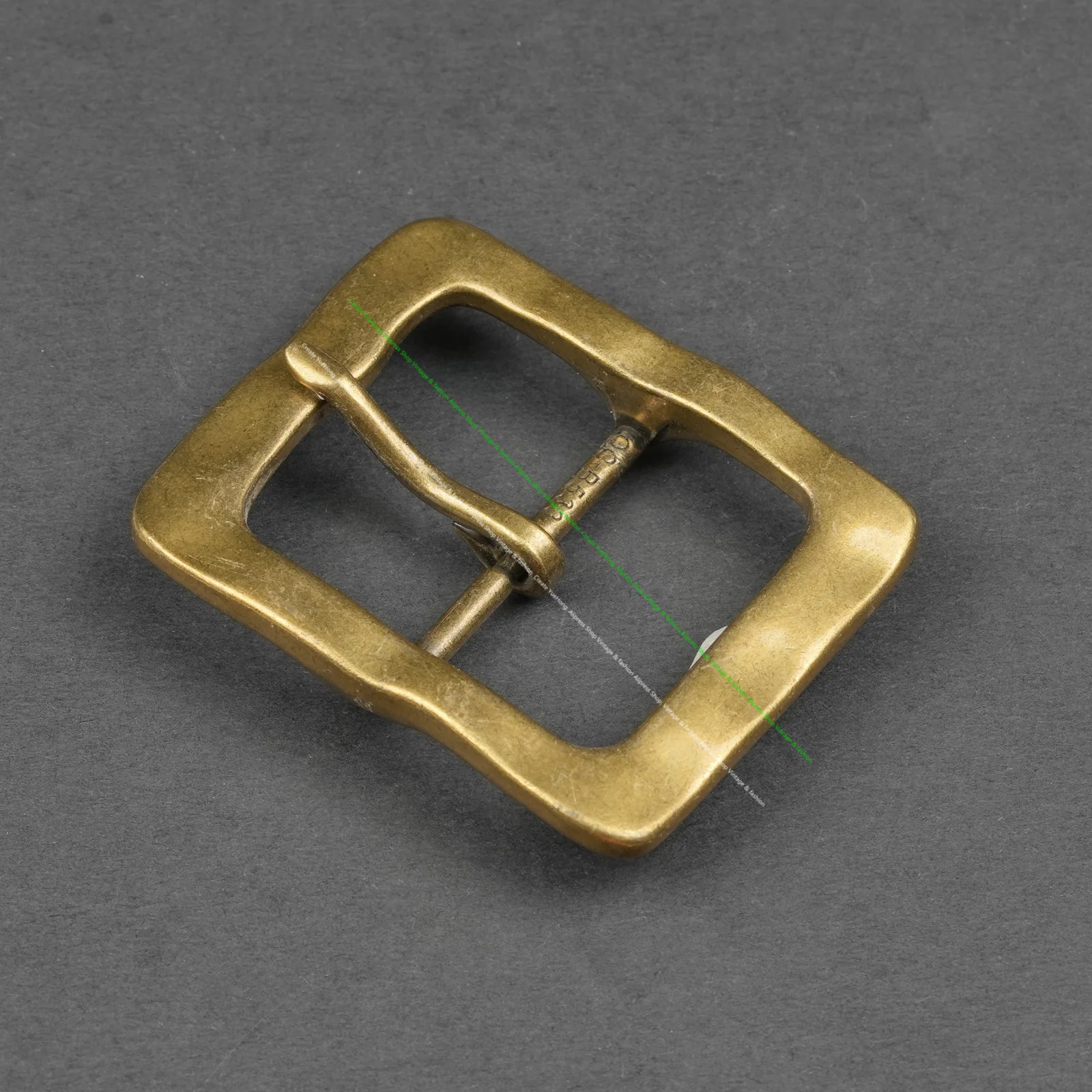 Quality Sturdy Antique Brass Heavy Duty Single Prong Belt Buckle Leathercraft Square Center Bra Jeans Belt Buckle Fit 38mm