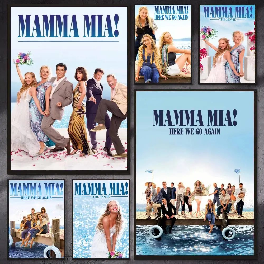Classic Musical M-Mamma Mia Poster PP Wall Art Prints Poster for Dorm Room Apartment Home Office Room Decor Gift Waterproof