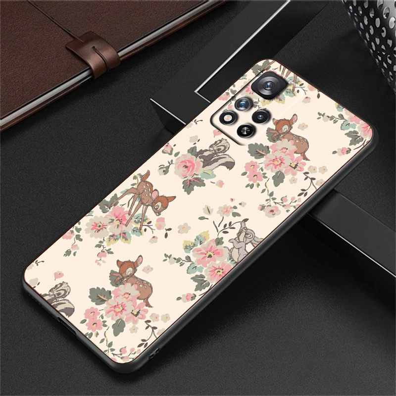 Bambi Disney Anime For Xiaomi Redmi Note 13 12 11 11T 11S 10 10T 9 8 7 6 5  Pro Plus 5G 4G Silicone Black Phone Case Coque Capa