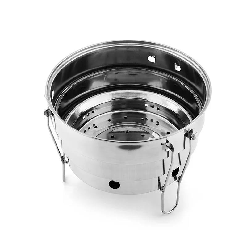 GLS شواية باربيكيو صغيرة في الهواء الطلق من الفولاذ المقاوم للصدأ، شواية شواء محمولة، شواية فحم للتخييم والنزهات، شواية قابلة للطي #4