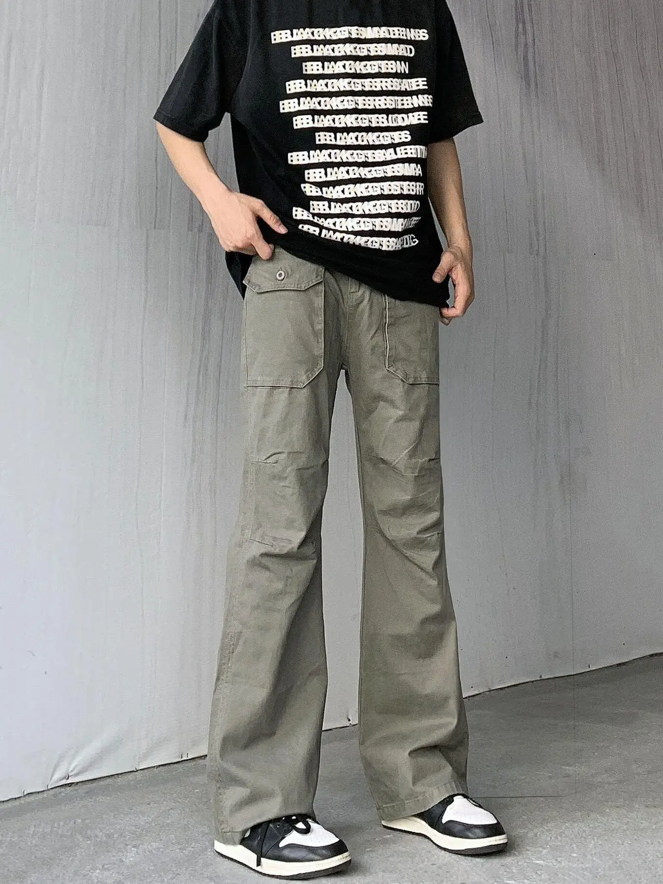 

Ретро-брюки в американском стиле, свободные, прямого кроя, с легким клешем, повседневные, для мужчин и женщин