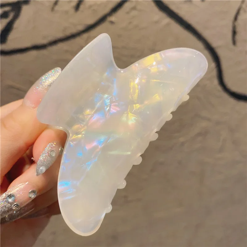 Womens Fashion Elegant Mermaid Color Hair Clips Acetate Claw Clip Girl Sweet Geometry Crab Hair Clip Barrette Hair Accessories