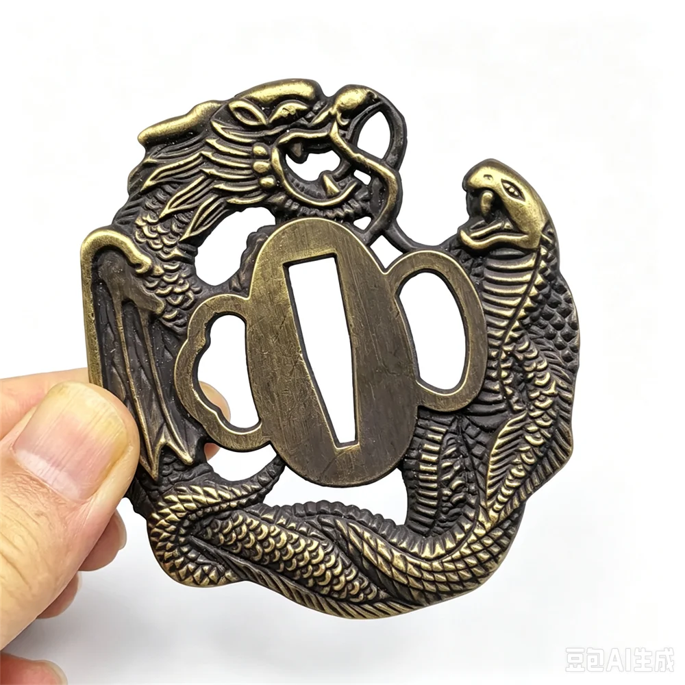Alloy Dragon Tsuba Fittings For Japanese Sword Samurai Katana Accessory