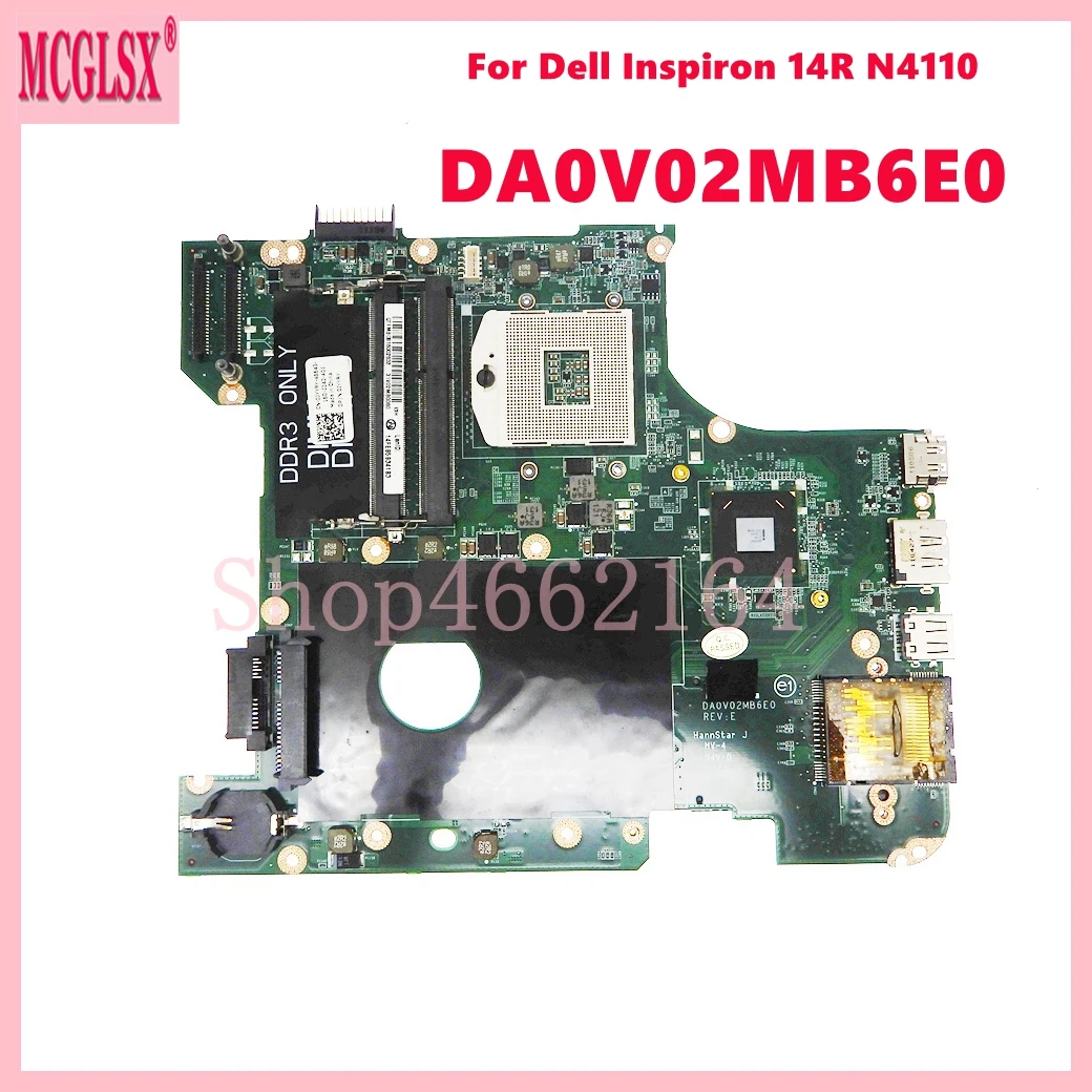 Placa-mãe para notebook da0v02mb6e0 para dell inspiron 14r n4110 placa-mãe para laptop 100% testada ok