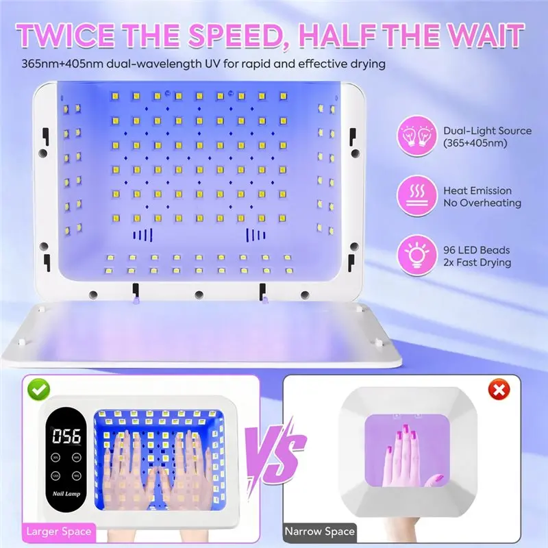 Professional 96 LED Lamp Quick UV Gel Dryer With 4 Timer Sensor Lamp For Manicure Salon Tools