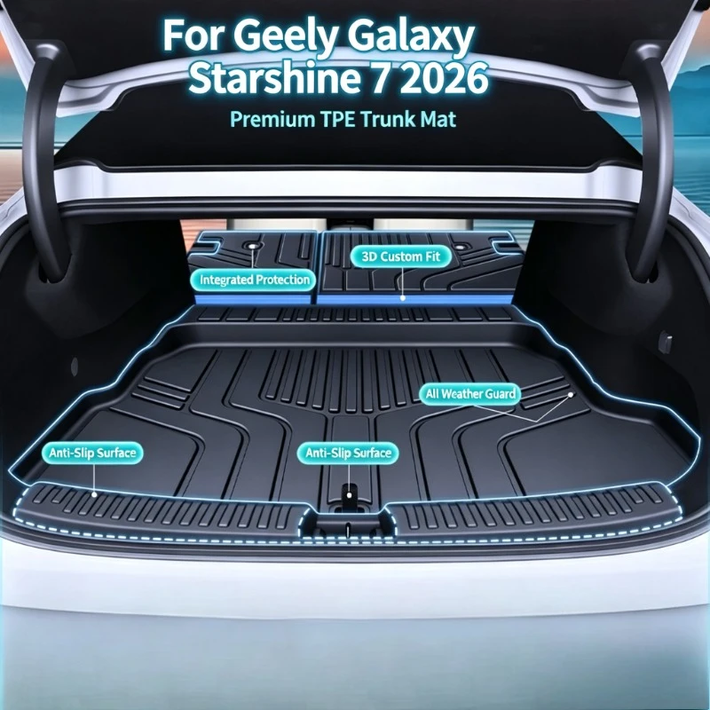 Cargo Liner TPE Waterproof and Wear-Resistant Trunk Mat Car Interior Accessories For Geely Galaxy Starshine 7 / Xingyao 7 2026