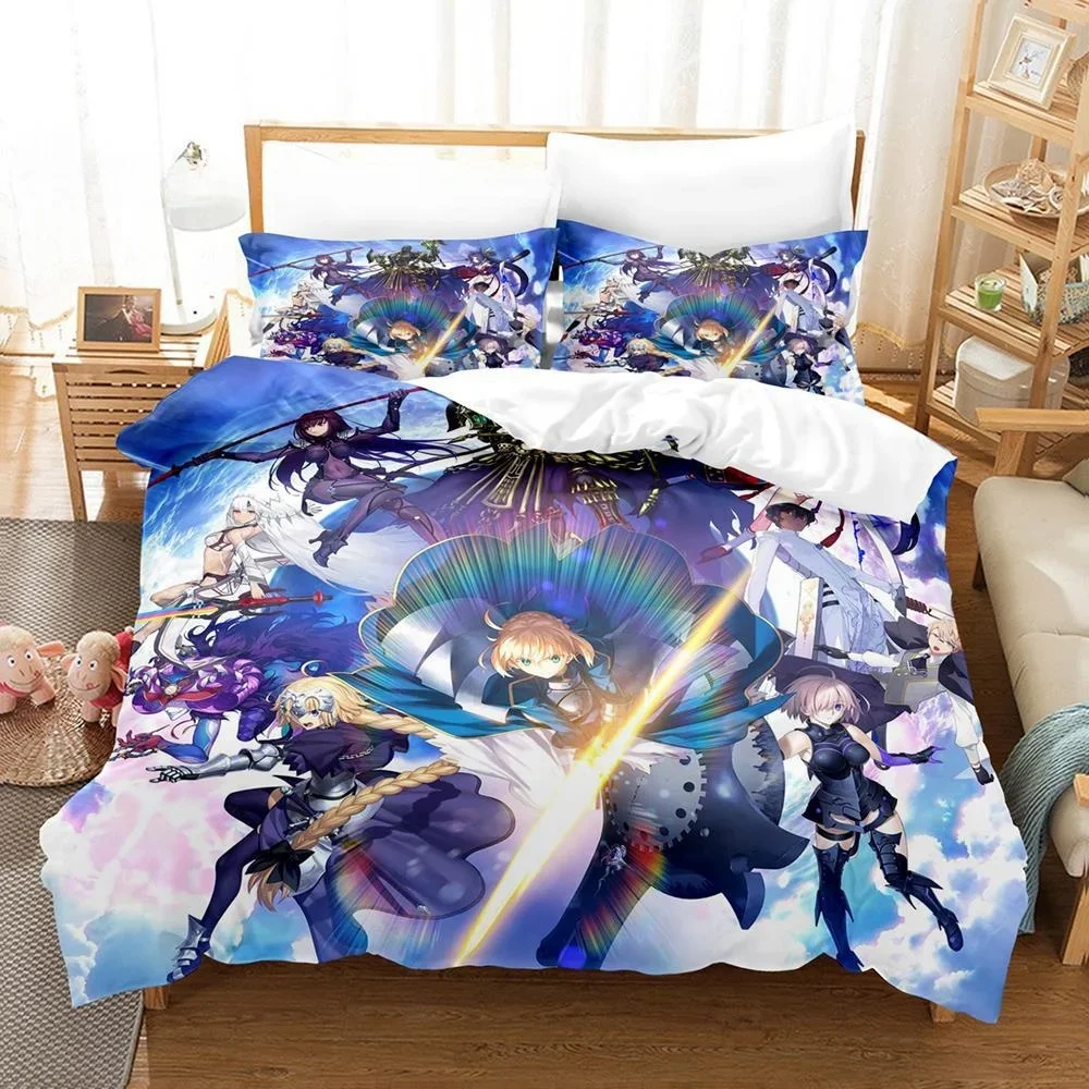 3D Print Anime Bed Sheet Fate Grand Order Bedding Set Single Twin Full Queen King Size Bed Set Adult Kid Bedroom Duvetcover Sets